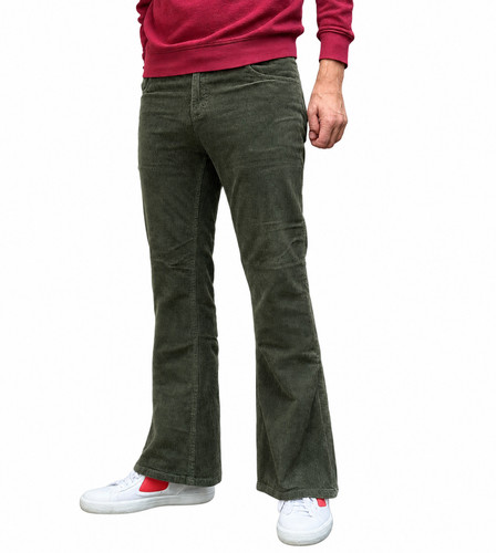 Flares verde uomo stretch - verde,